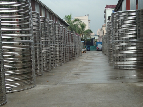 Home-made stainless steel water tower